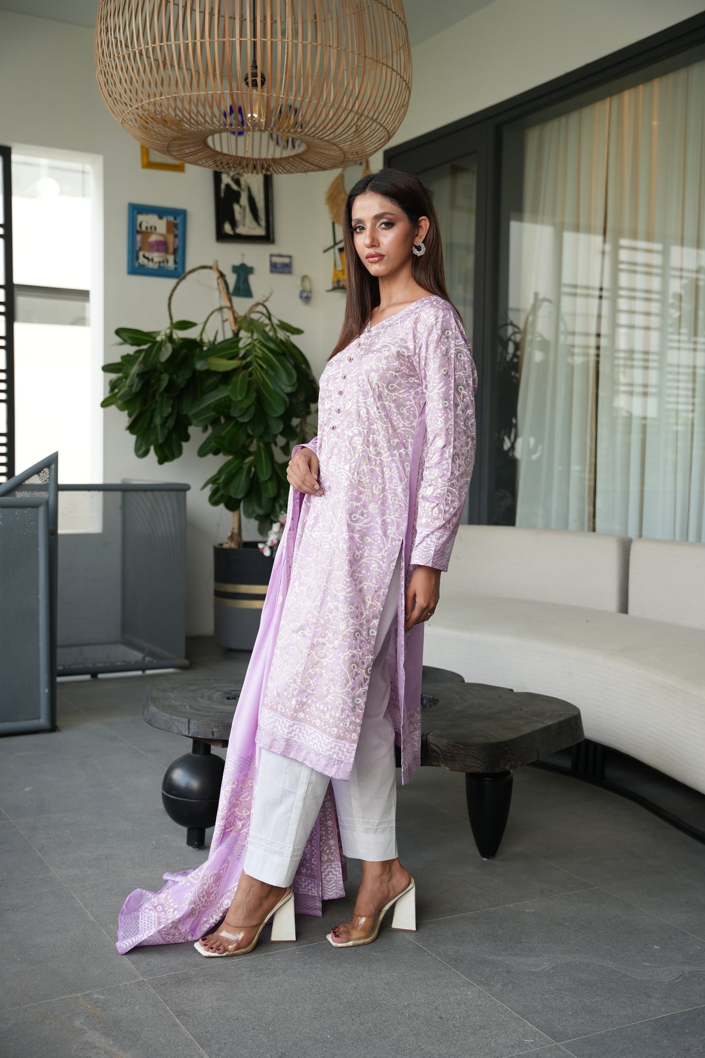 Lavender Luxe - 2 piece stitched (Shirt & Duppatta)