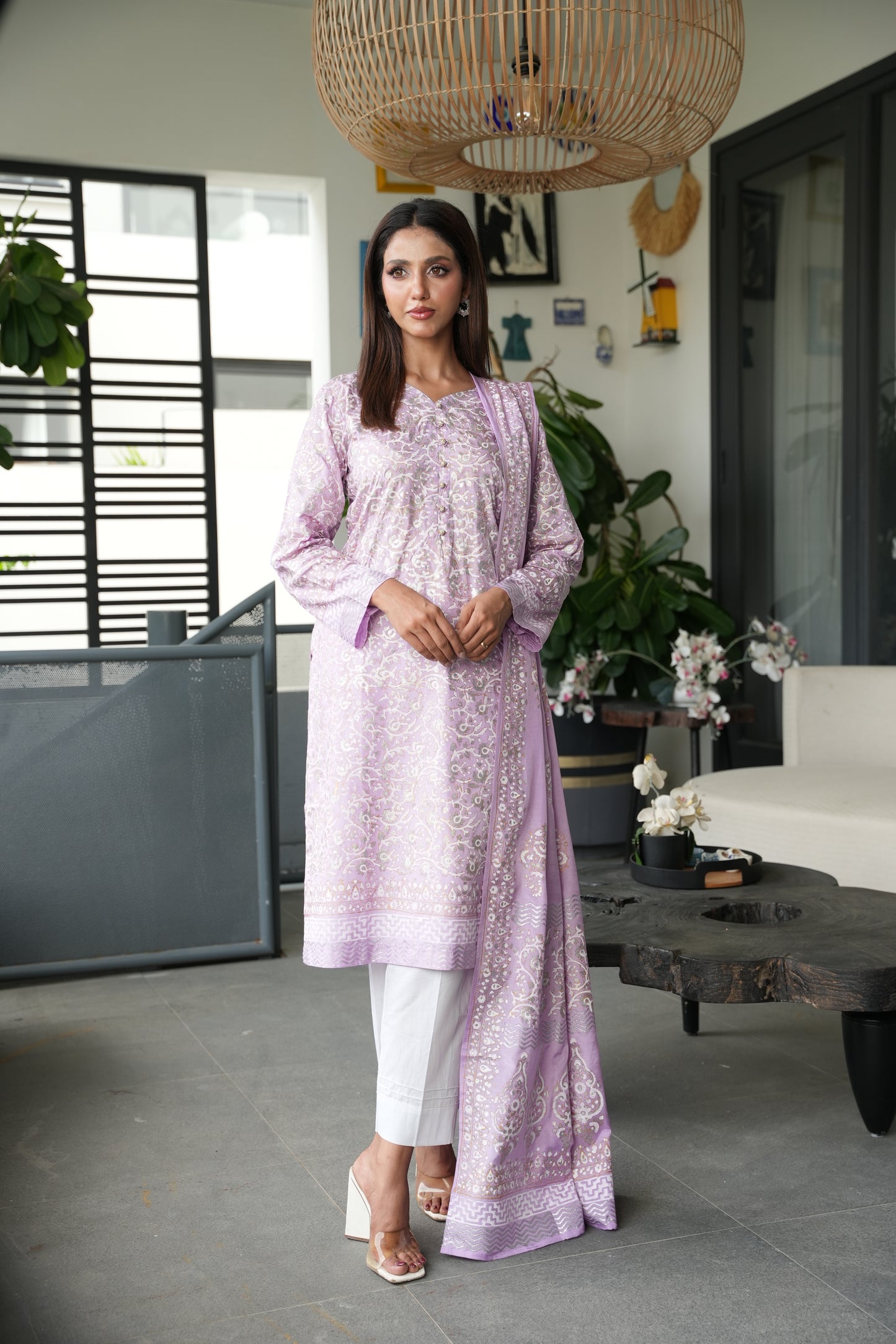 Lavender Luxe - 2 piece stitched (Shirt & Duppatta)