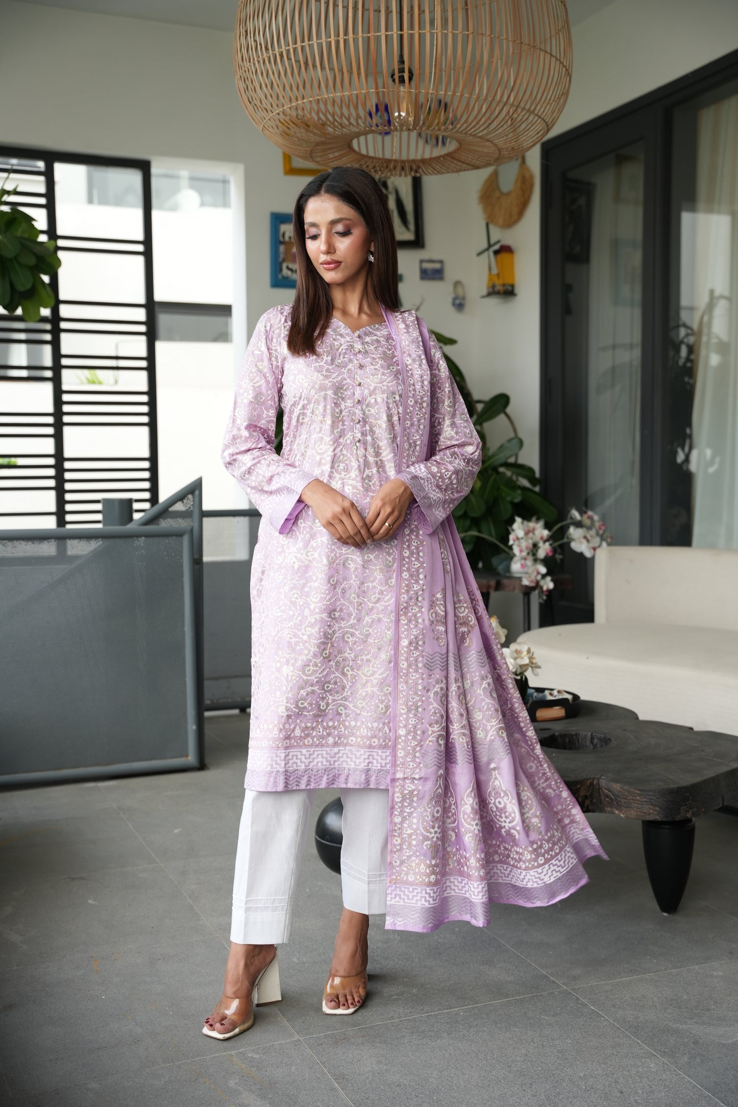 Lavender Luxe - 2 piece stitched (Shirt & Duppatta)