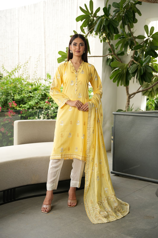 Sunlit Elegance - 2 piece stitched (Shirt & Duppatta)