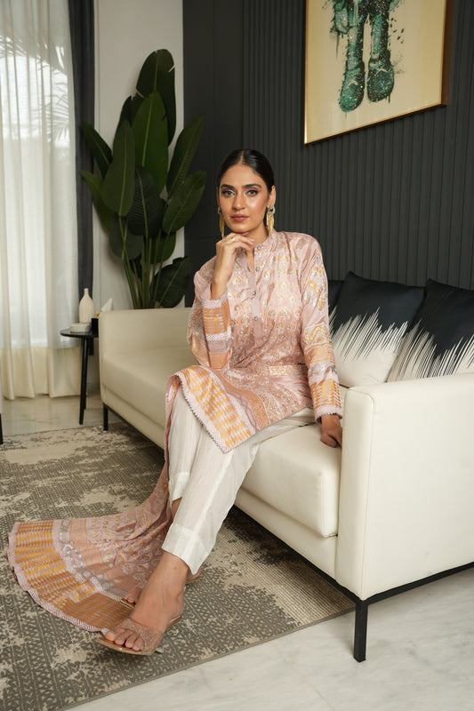 Blush Elegance - 2 piece stitched (Shirt & Duppatta)